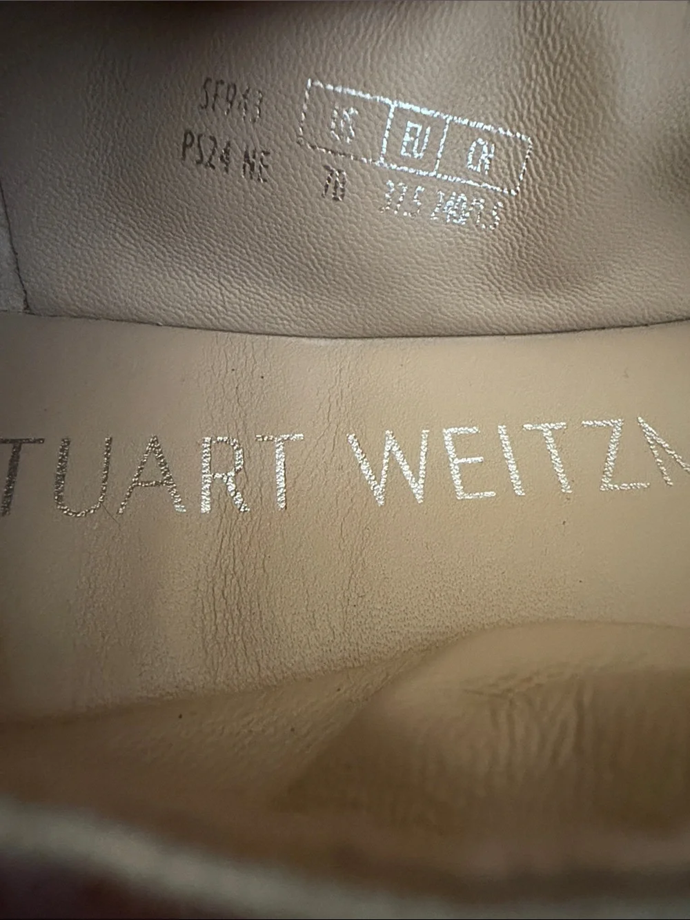 Stuart Weitzman Silver Metallic Leather Square Toe Ballet Flats Made in Spain 7 - Picture 7 of 7